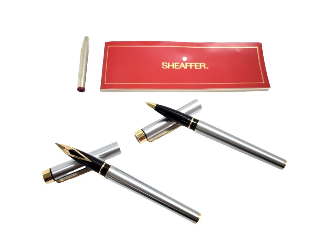 ■【ジャンク品】SHEAFFER/シェーファー 万年筆 ペン先 585 14K + ボールペン 筆記用具 文房具 ステーショナリー (39395NI1)