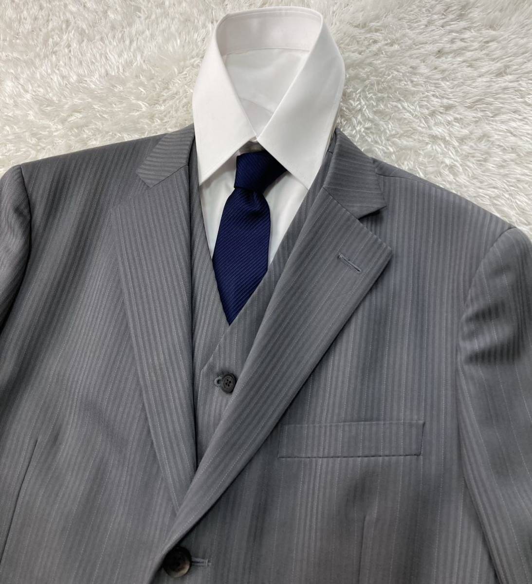 3ピース◇MEN'S TENORAS メンズティノラス ウール ストライプ 3B