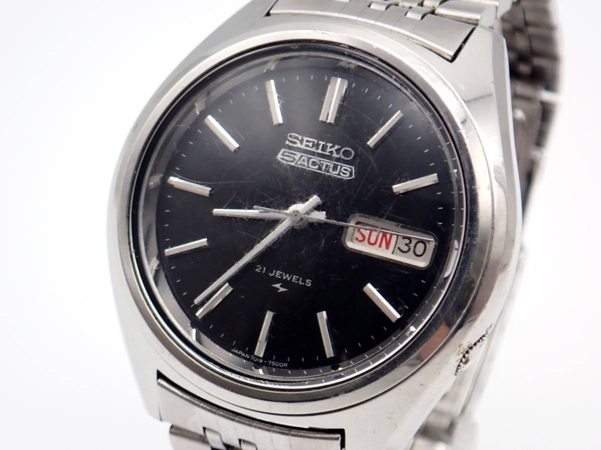 ★未使用品★seiko セイコー ACTUS アクタス 7019-5130 ブラックケース◆亀戸精工舎 1977年製 自動巻★純正ベルト★ SEIKO ACTUS セイコー TokeiMedic Aug 5アクタス