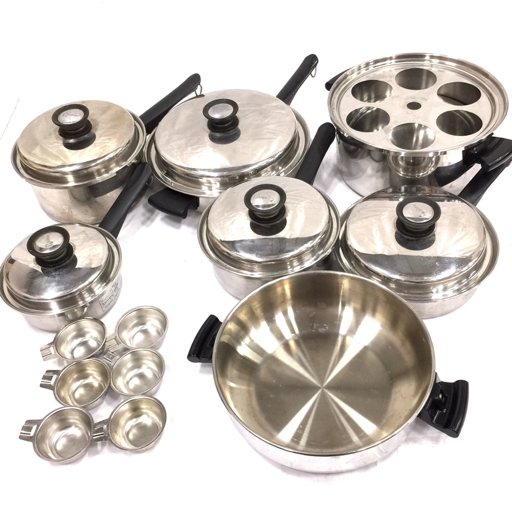 アムウェイ クイーン 18/8 片手鍋 両手鍋 蒸し器 フライパン 蓋付き 調理器具 まとめセット Amway Queen