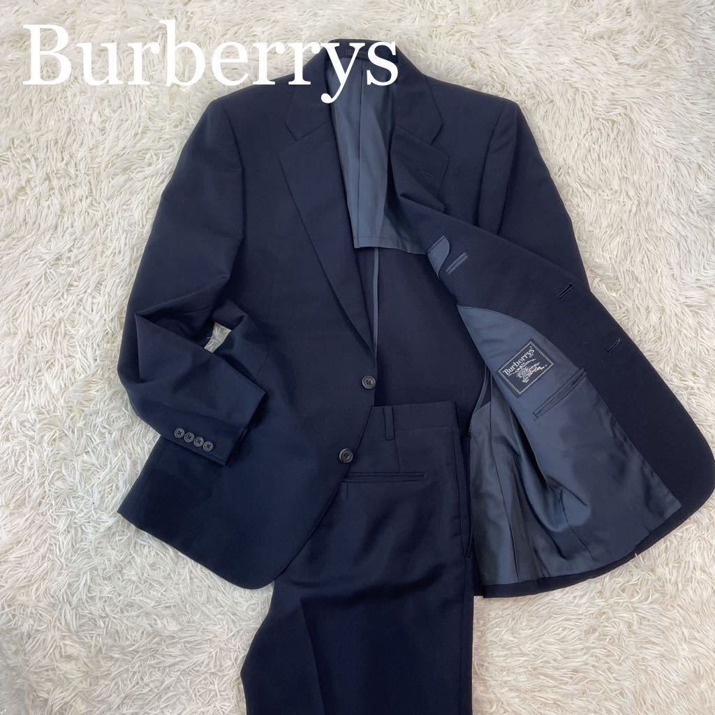 田*父様 【Burberrys】プレステージ ウール 濃紺 スーツセットアップ Burberrys セットアップスーツ 紺ネイビー 高級ウール仕立て 紳士 XL