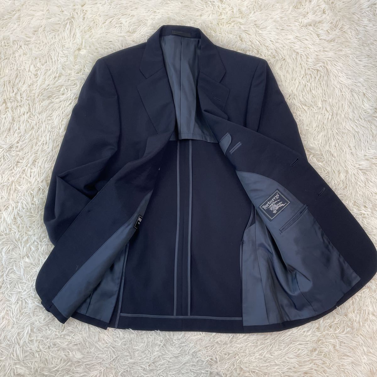 Burberrys セットアップスーツ 紺ネイビー 高級ウール仕立て 紳士 XL