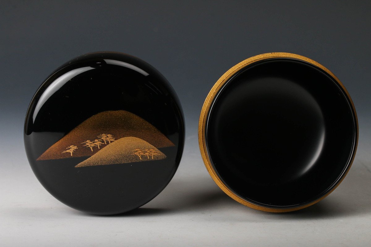 茶道具 棗 輪島塗 共箱 - 共箱共布 葵蒔絵 平野桂山(五郎)作 V534