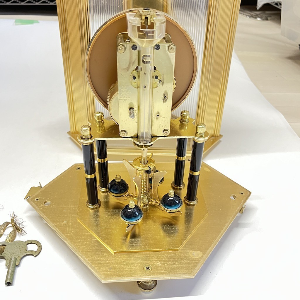 NISSHIN CLOCK Master 400DAY 手巻きゼンマイ式置き時計 レトロ 日新