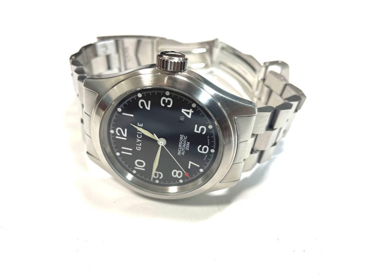 グリシン　インクルソーレ３８０６　自動巻　裏スケルトン　中古　４５ミリサイズ