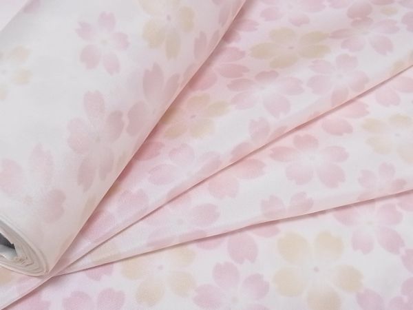 ★【雅】長襦袢　反物　舞桜　未使用品　正絹★c330