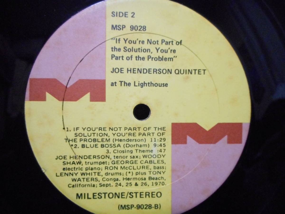 LP◇JOE HENDERSON QUINTET「AT THE LIGHTHOUSE」GEORGE CABLES(el-p