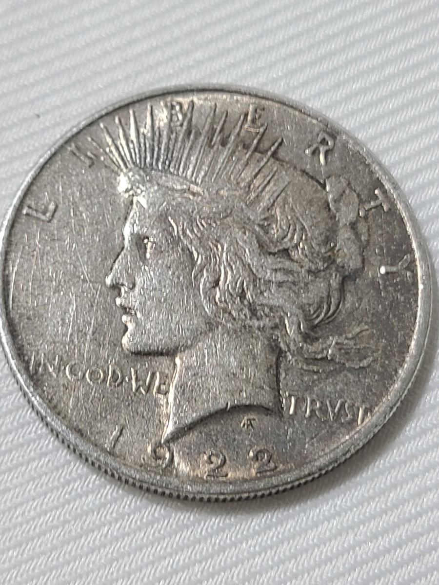 1922年銘シルバーコイン リバティ 1ドル 銀貨 アメリカ合衆国 自由の女神 イーグル 米国 ピース