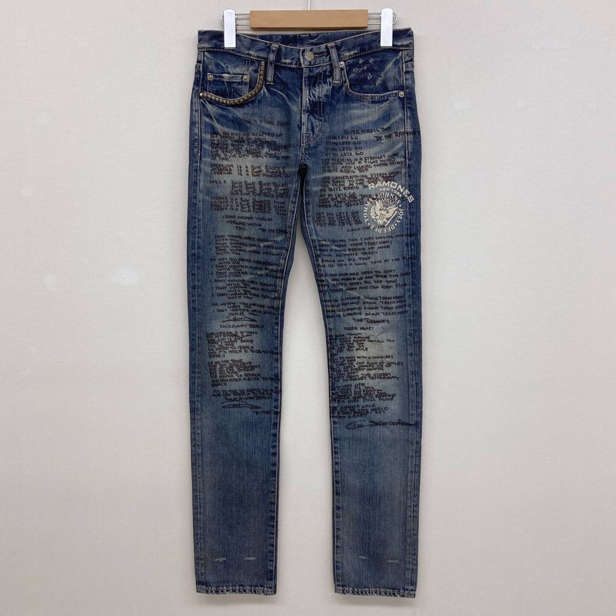 HYSTERIC GLAMOUR × RAMONES ストレッチ スタッズ デニムパンツ メンズ 