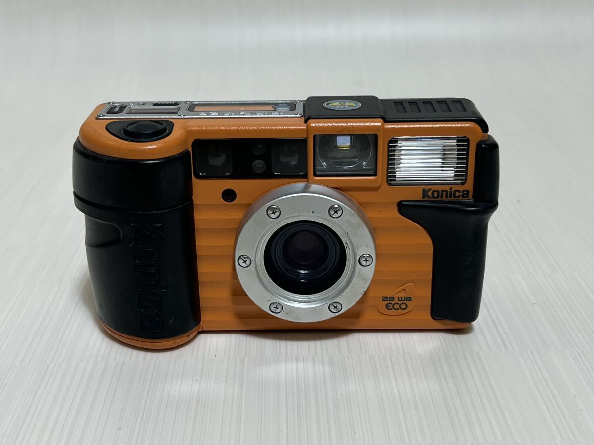 A3100◇KONICA 現場監督 28 WB ECO オレンジ コンパクトフィルムカメラ