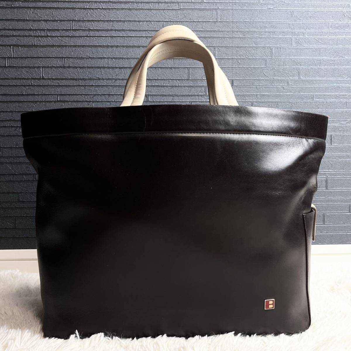 A4収納 BALLY バリー メンズ ビジネス トートバッグ 高級感 Bロゴ