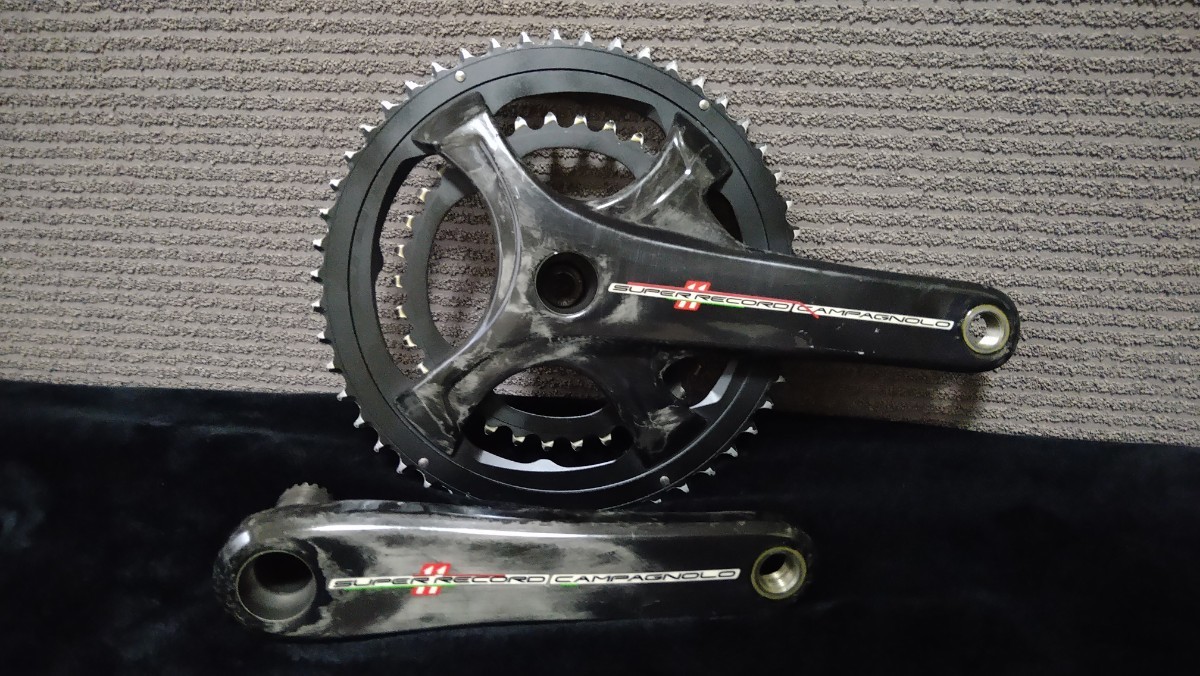 【中古】Campagnolo SUPER RECORD カンパニョーロ スーパーレコード 50/34 170mm クランクセット 595g　12Sチェーンリング