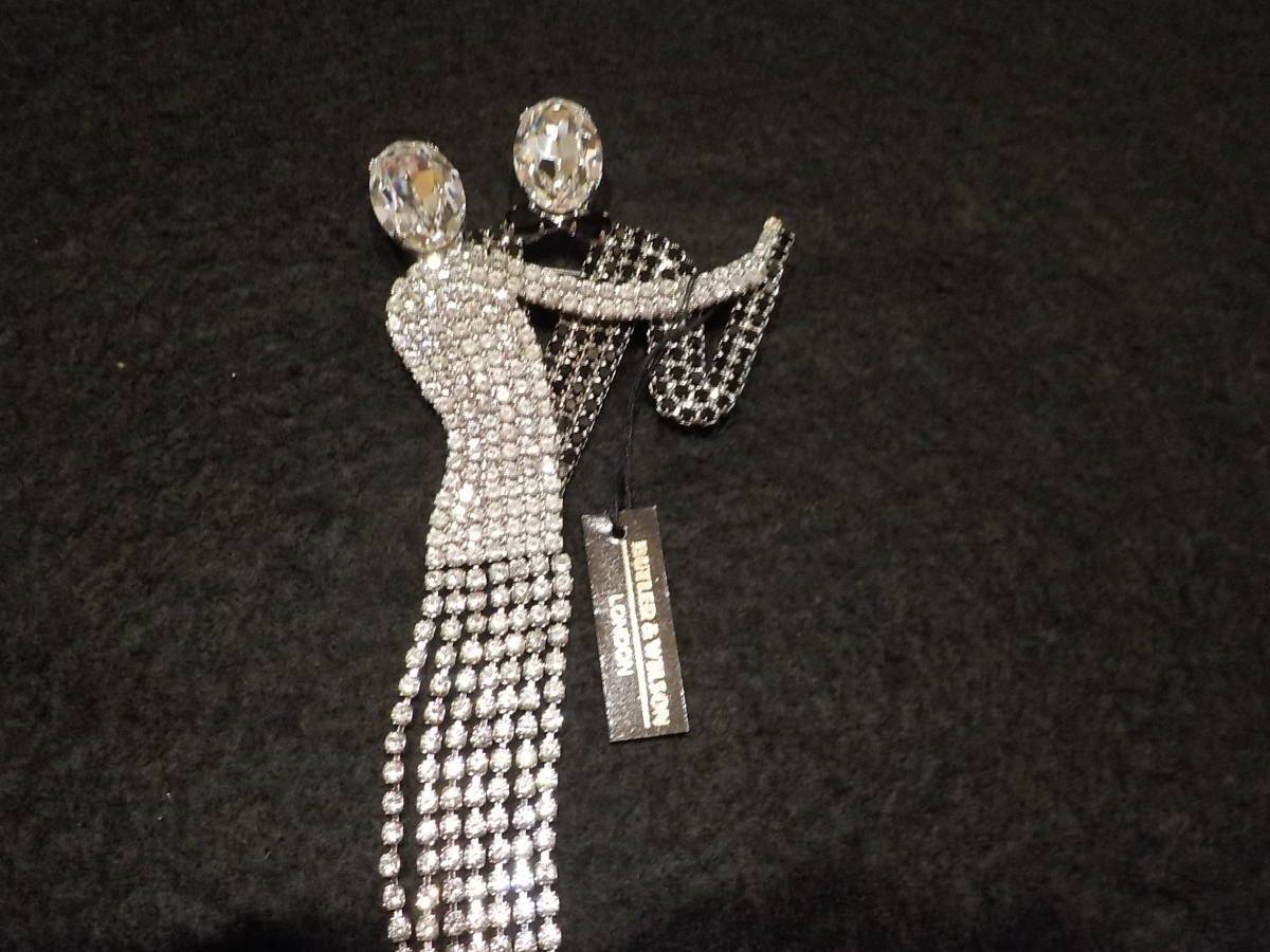 Butler&Wilson ダンスをする男女 ブローチ ビンテージ Butler