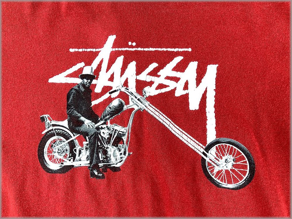 ☆STUSSY ステューシー 00s Tシャツ バイクプリント L☆検 チョッパー