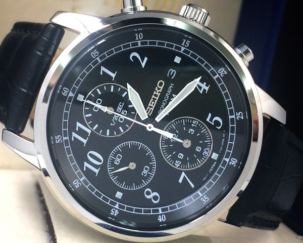 セイコーSEIKO腕時計メンズ1/20高速クロノグラフレザータイプ