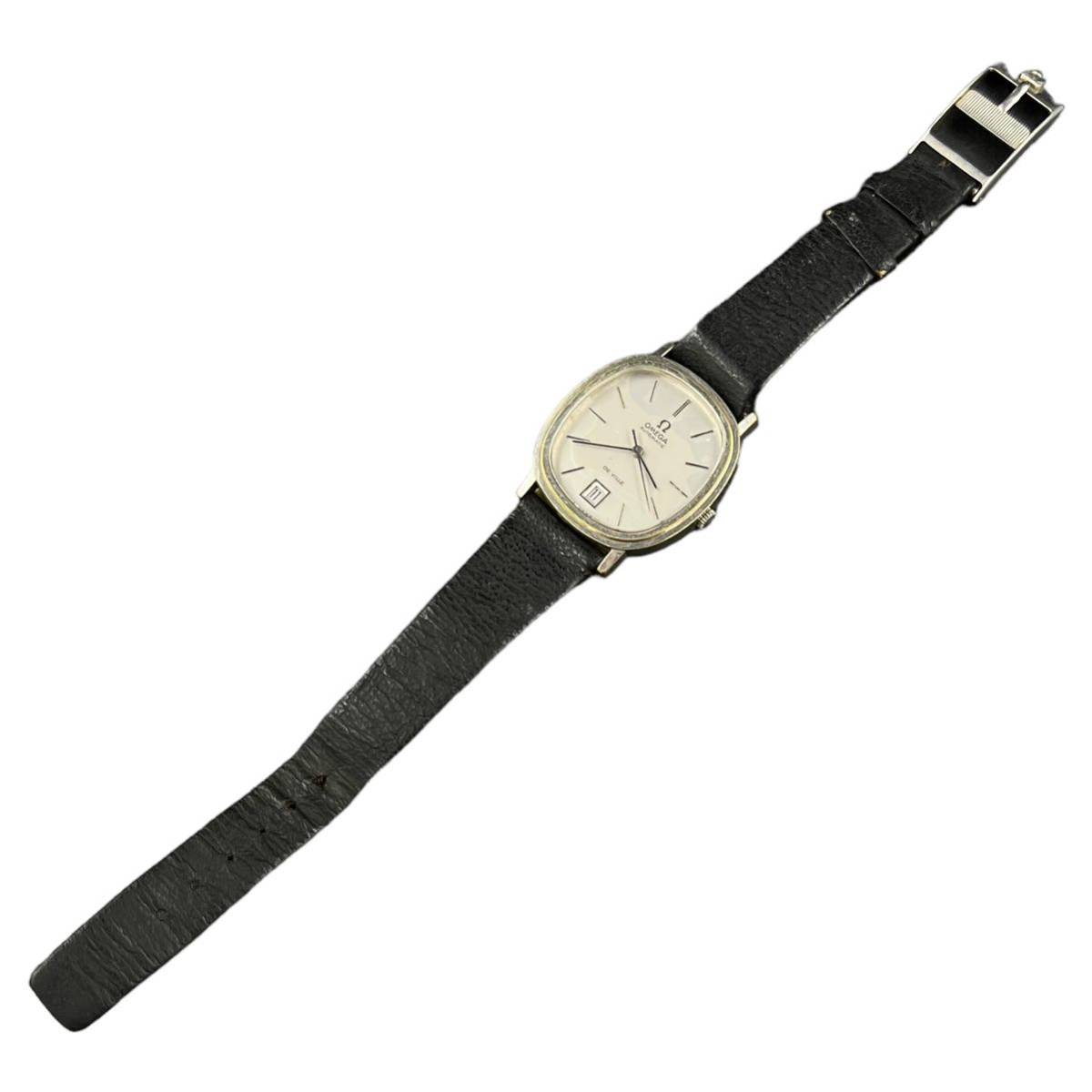 KF0612】OMEGA AUTOMATIC 自動巻き DE VILLE DATE メンズ腕時計 革 