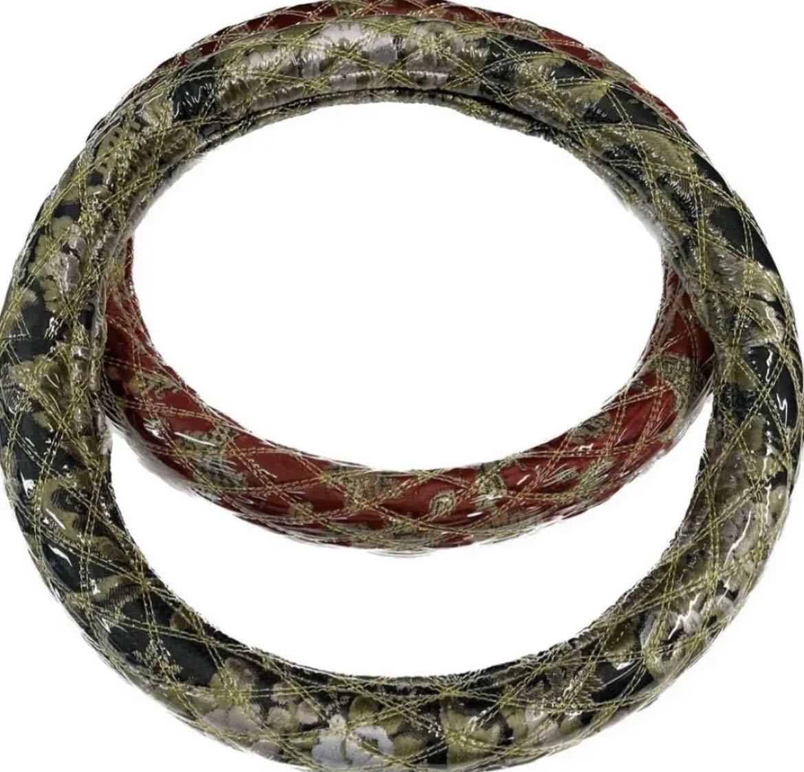 国産新品極太！金華山 花籠グリーン ダブルステッチハンドルカバー 金