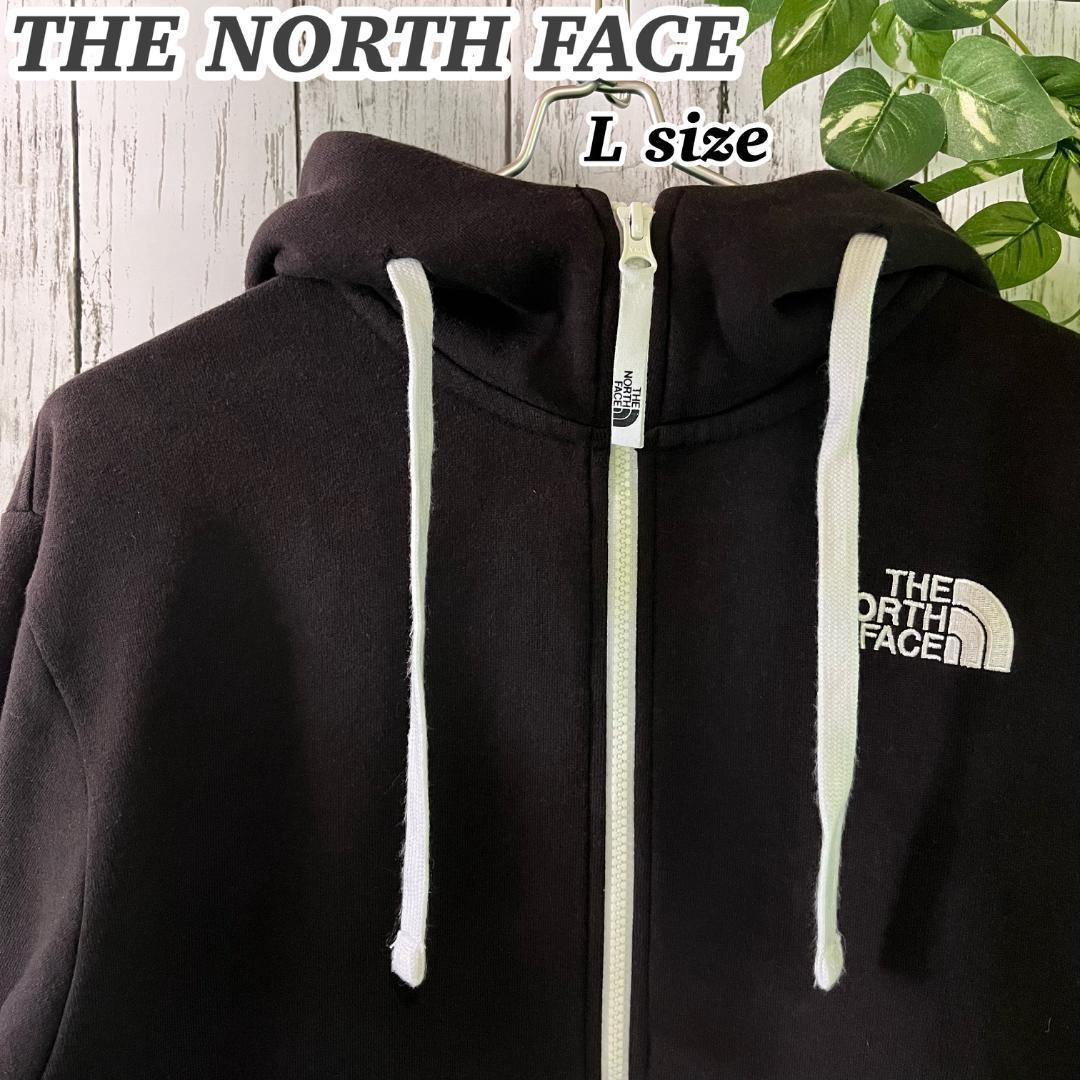 大人気★ THE NORTH FACE ノースフェイス ジップパーカー フードロゴ 刺 プルオーバー スエット フーディ L ブラウン C-017