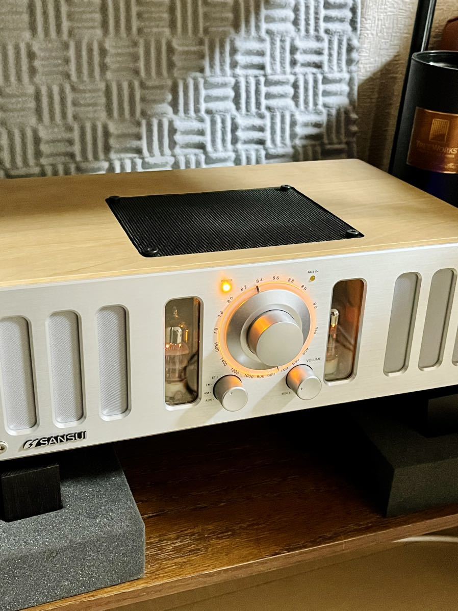 名機】SANSUI 真空管搭載ハイブリッドアンプ内蔵スピーカー SHT-9002 