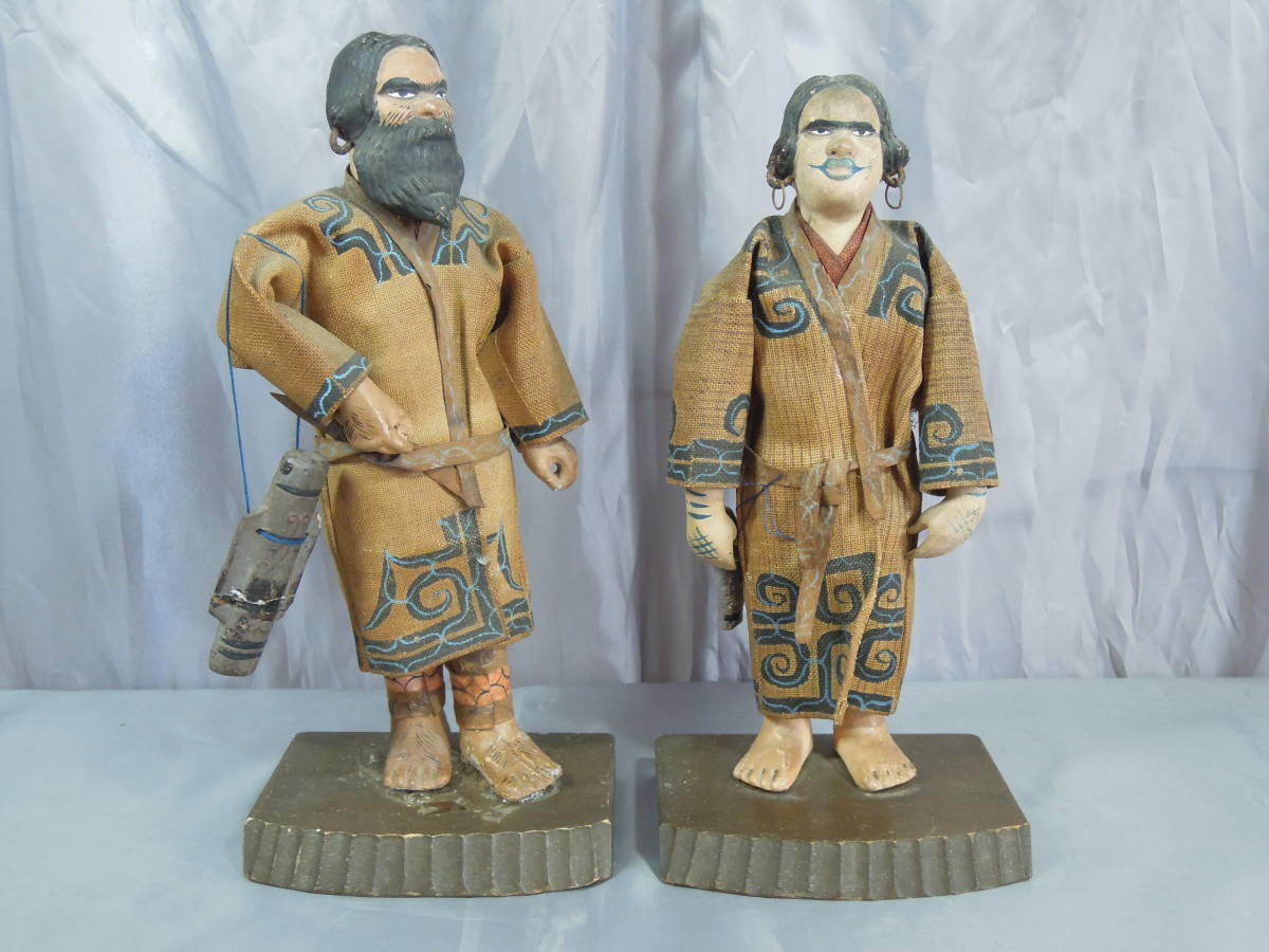 アイヌ人形2体セット 北方工芸工房 HOPPO-KOGEI-KOBO 北海道 民芸品