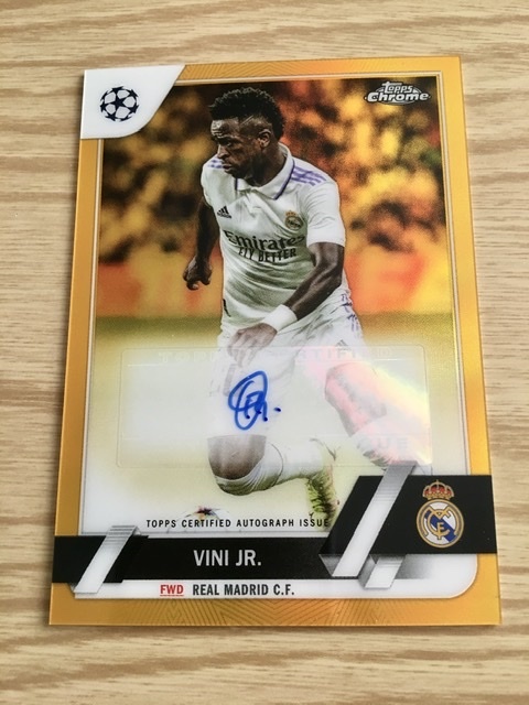 topps chrome uefa club competition soccer 2023 VINI JR. GOLD AUTOGRAPH 01/50