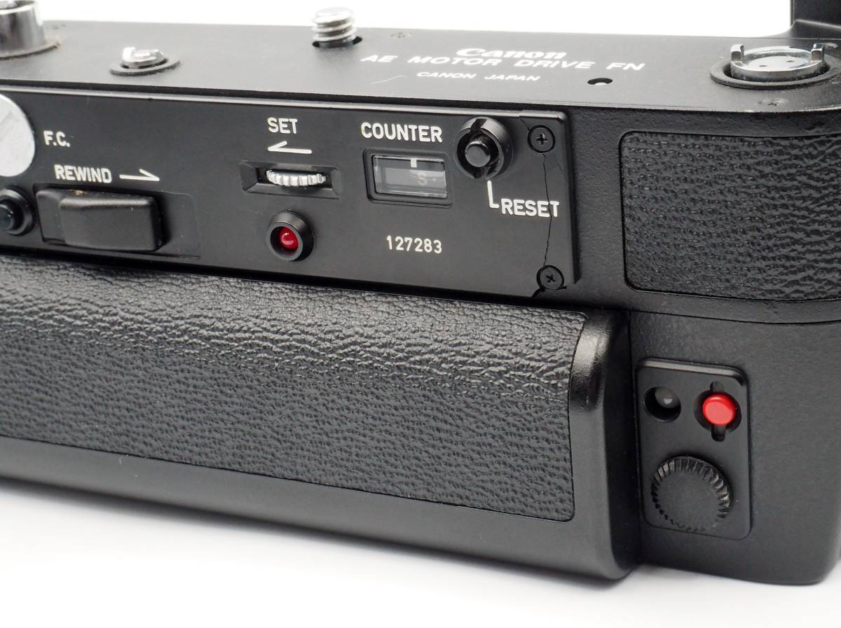 動作品　Canon キヤノン AE MOTOR DRIVE FN BATTERY PACK FN/　キヤノンAE モータードライブFN　バッテリーパックFN付き/Canon New F-1 Canon FN AE 公式通販 + AEモータードライブFN