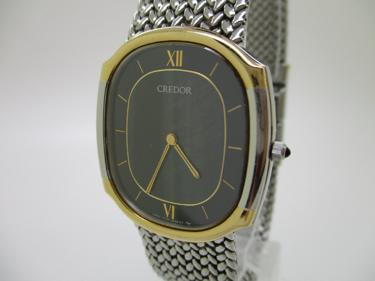 □中古 SEIKO CREDOR 7770-5140 クレドール SS×18K クオーツ
