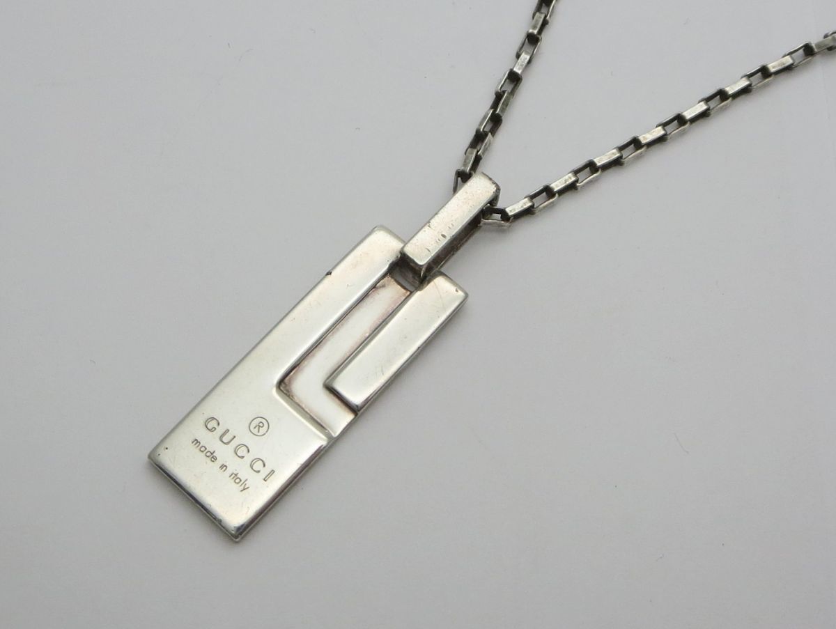 【爆買い，SALE】 1円スタート ネックレス GUCCI グッチ プレート Ag925刻印 総重量約16.1g シルバー ペンダント アクセサリー KYT A60022(ネックレス、ペンダント、チョーカー)｜売買されたオークション情報、yahooの ネックレス、ペンダント、チョーカー