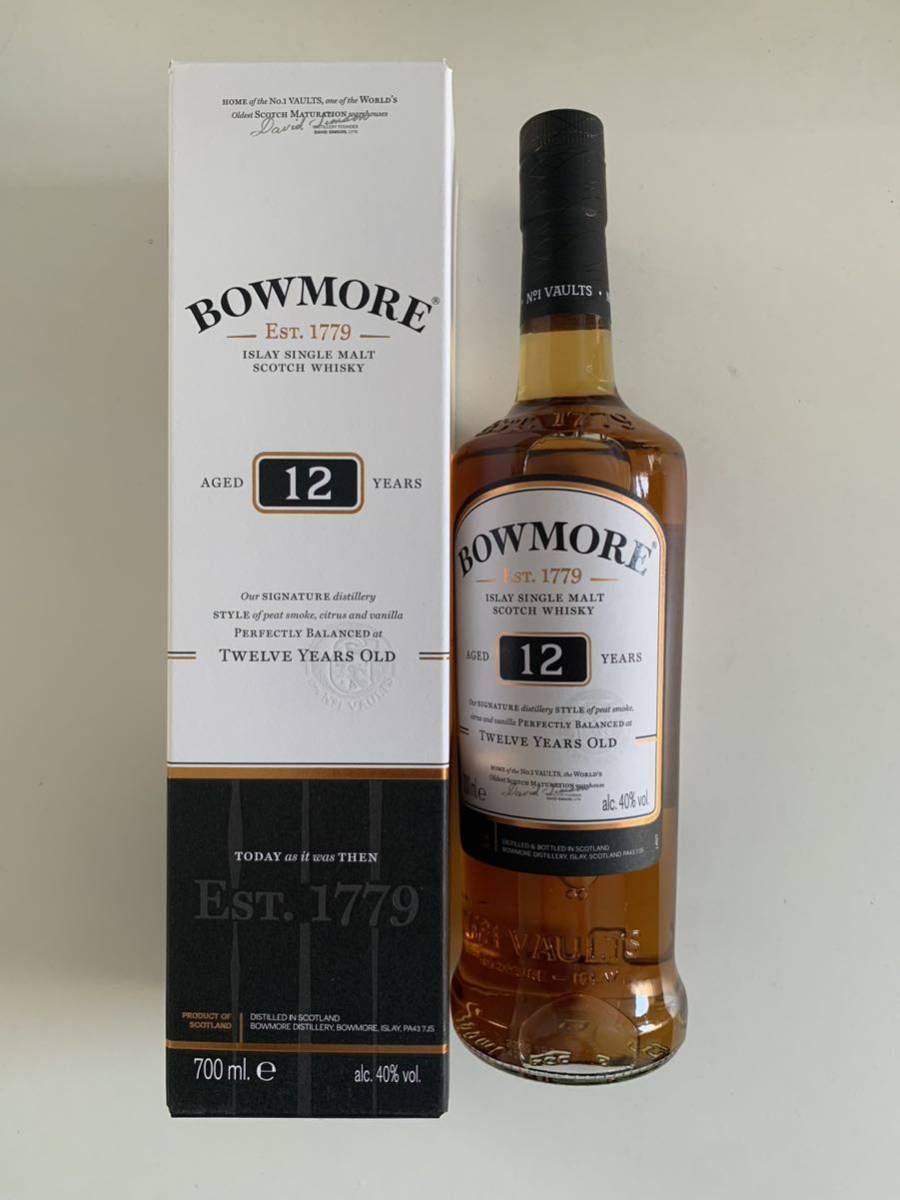  BOWMORE ボウモア 12年 ISLAY SINGLE MALT SCOTCH WHISKY アイラ シングルモルト スコッチ 700ml 40%(アイラ)｜売買されたオークション情報、yahooの商品情報をアーカイブ公開 - オークファン シングルモルト