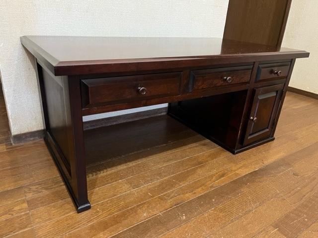 国産アンティーク　北海道民芸　書斎　 樺ザクラ無垢材 座机　文机　帳場机 北海道民芸家具 書斎 樺無垢材 座机/文机/帳場机/作業台/デスク/机