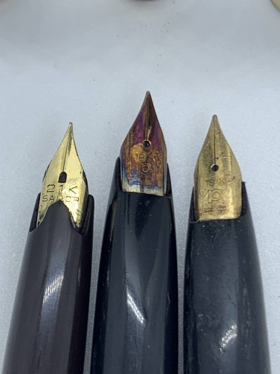 sailor セーラーペン先21kとPilot ペン先18k 万年筆2本 お買い得，高品質