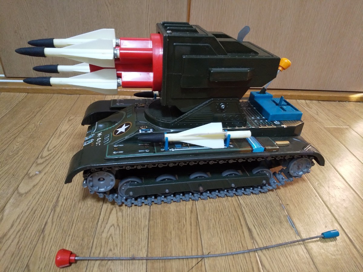 増田屋　ミサイルタンクMS-33　稀少 昭和レトロ ブリキ マスダヤ ブリキ 玩具 電動 ミサイルタンク MS-33 昭和 レトロ