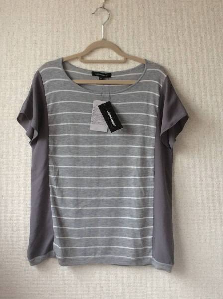 新品 ロートレアモン ニットカットソー グレー ボーダー