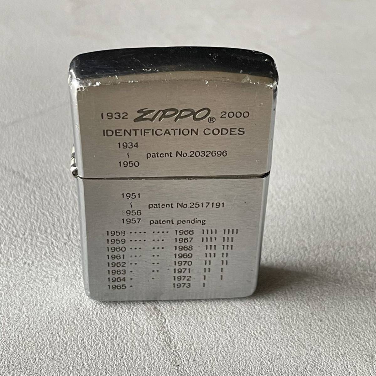 ZIPPO オイルライター 製造年 早見表 ジッポ ①