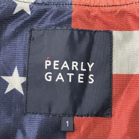 PEARLY GATES ジャケット 星条旗柄 サイズ4 PEARLY GATES パーリーゲイツ 蓄熱 ジップジャケット 裏地星条旗 星柄