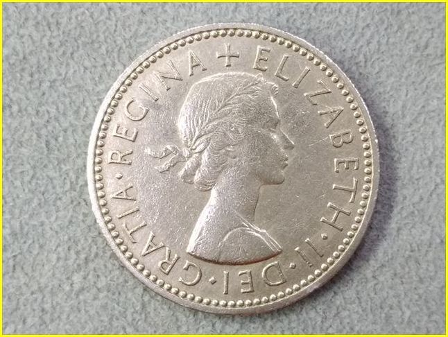 イギリス 1シリング 硬貨/1957年】 英国 ONE SHILLING 白銅貨