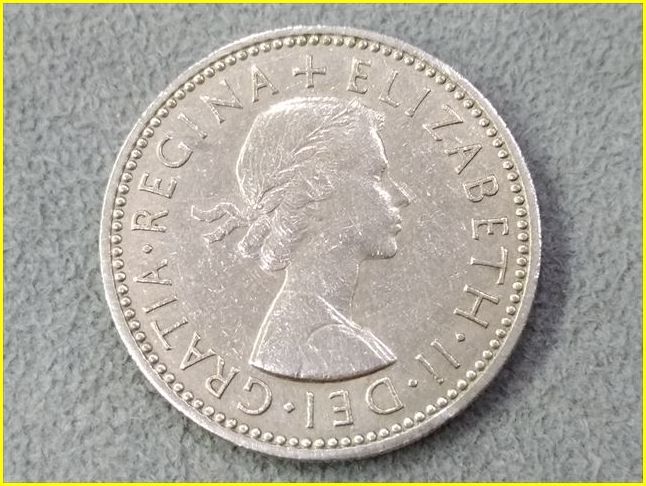 イギリス 1シリング 硬貨/1957年】 英国 ONE SHILLING 白銅貨