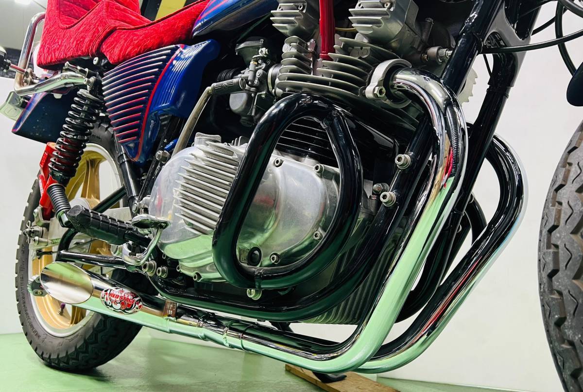 gs400 メガサイクロン　外伝　メッキ　RED STAGE REDSTAGE SUZUKI GS400 猪管シリーズ イノカン3 メガサイクロン メッキ