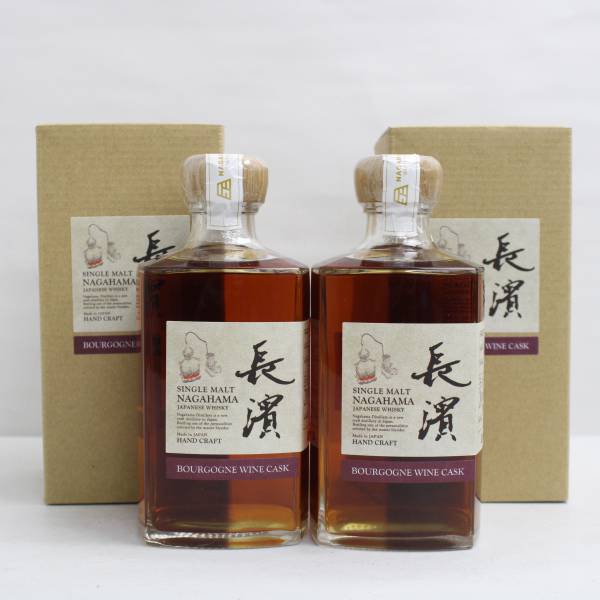 【2本セット】長濱 シングルモルト ブルゴーニュ ワイン カスク 2017-2021 ハーフボトル 56.8％ 375ml T23I210083