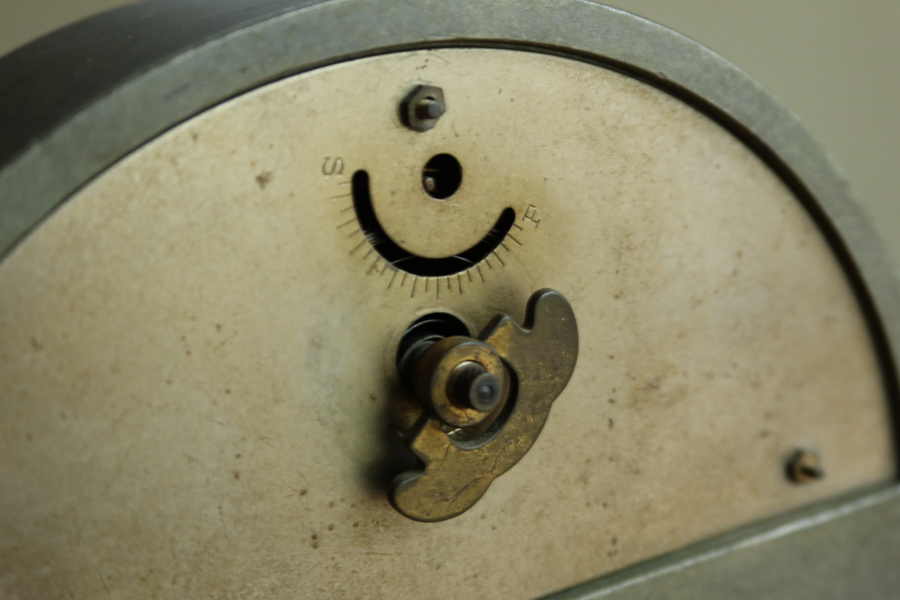 精工舎 トレードマーク ウランガラス 置き時計 グリーン セイコーシャ