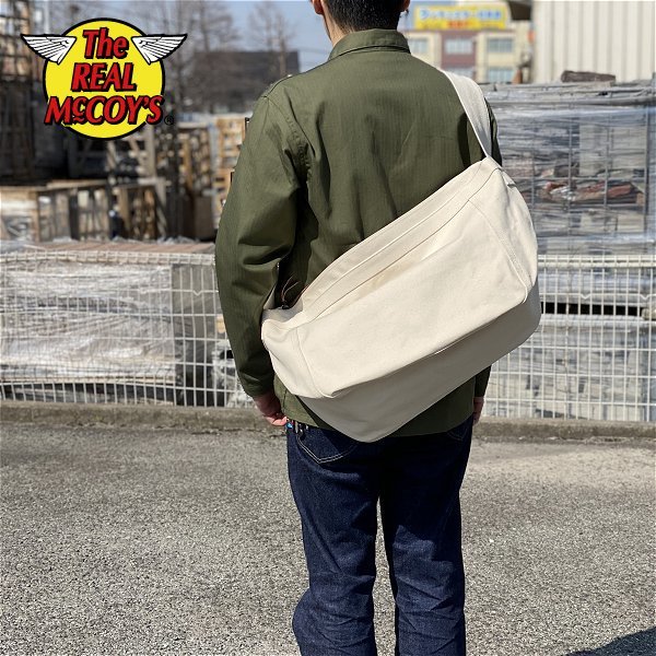 ザリアルマッコイズ キャンバス ニュースペーパーバック THE REAL MCCOY'S CANVAS NEWS PAPER BAG IVORY 中古