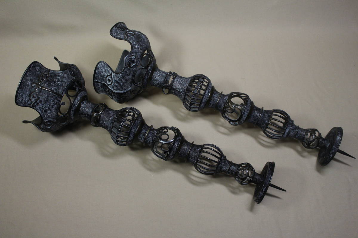 専用です^ ^ 凛】 ☆唐銅 燭台 蝋燭立 一対 50cm 仏教美術☆