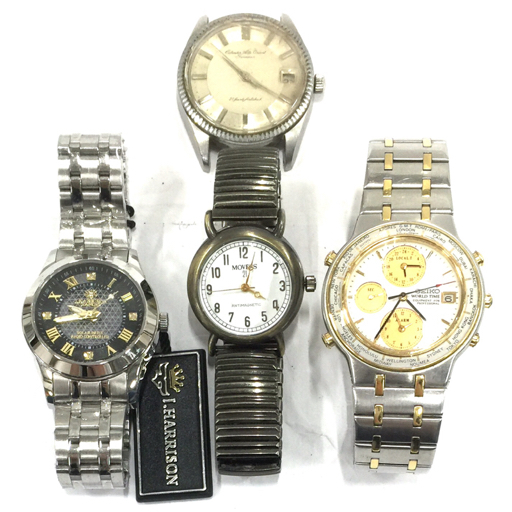 1円 セイコー 腕時計 5T52-7A00 クロノグラフ WORLD TIME クォーツ 