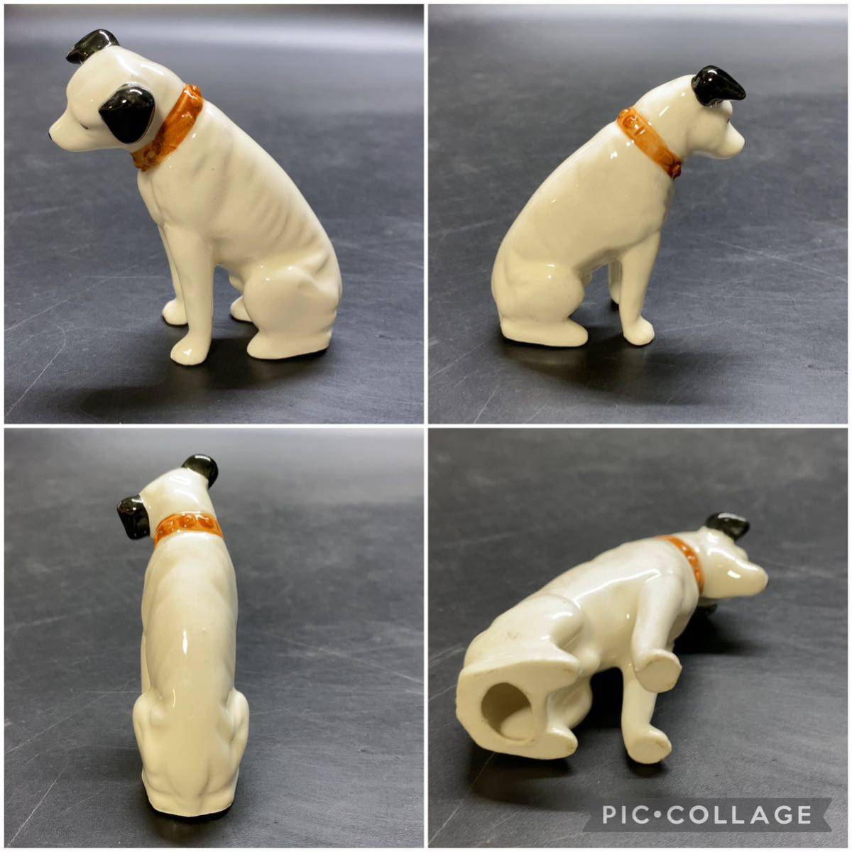 陶器製 Victor ビクター犬 ニッパー 大中小 3点 まとめ 置物 山口太一 