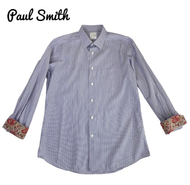 【ポールスミス】美品 長袖シャツ ストライプ 総柄 XLサイズ メンズ Paul Smith ポールスミス ストライプ柄 長袖 シャツ L