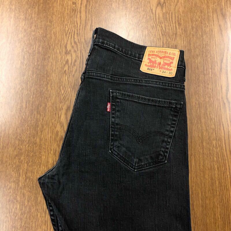 【EI399】Levi's 569 W34 L30 ブラック ジーンズ ジーパン デニムパンツ ストレッチ生地 メンズブランド古着 リーバイス569 送料無料