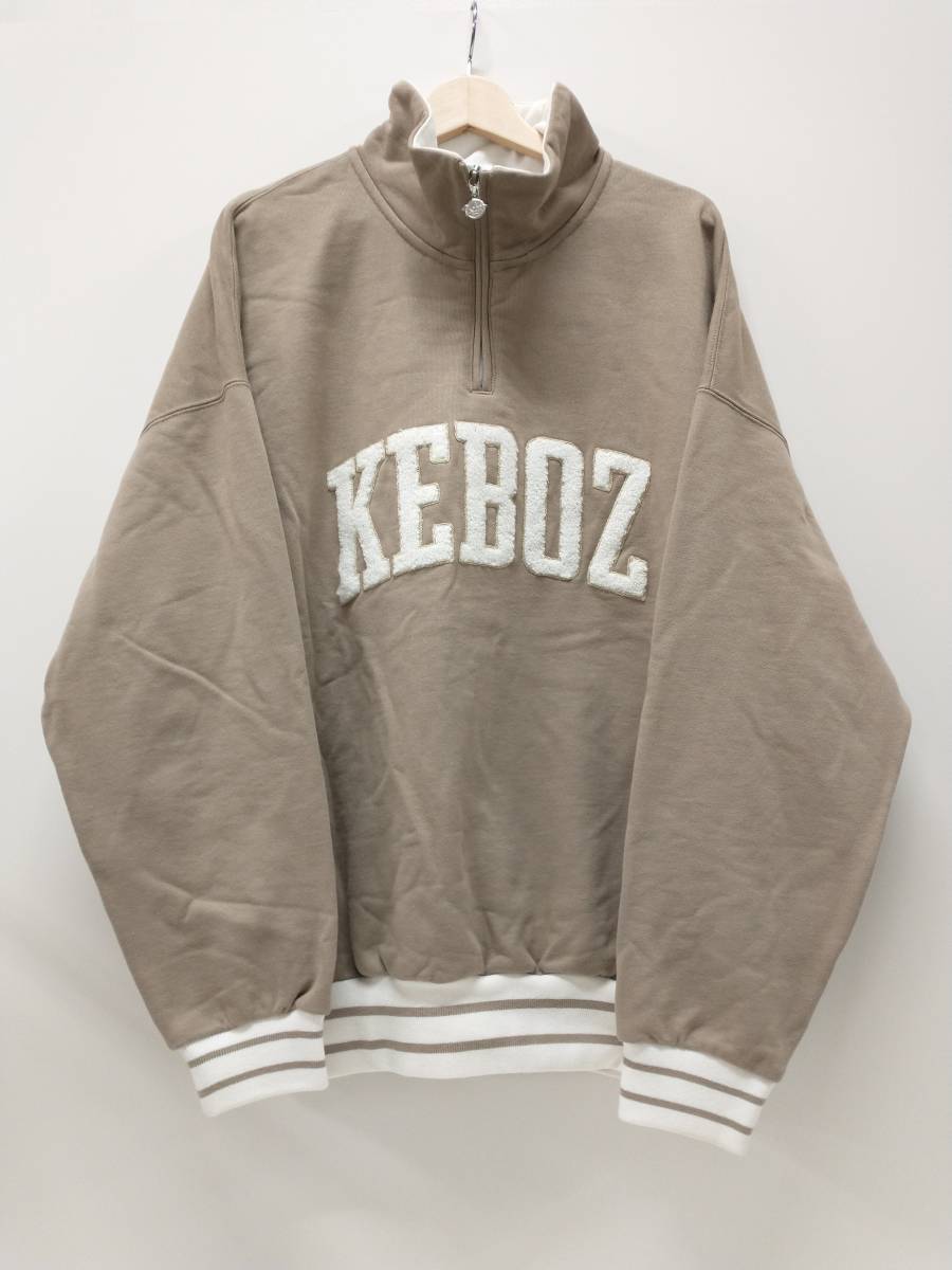KEBOZ ケボズ STRIPED RIB UC SWEAT HALF ZIP ハーフジップスウェット 