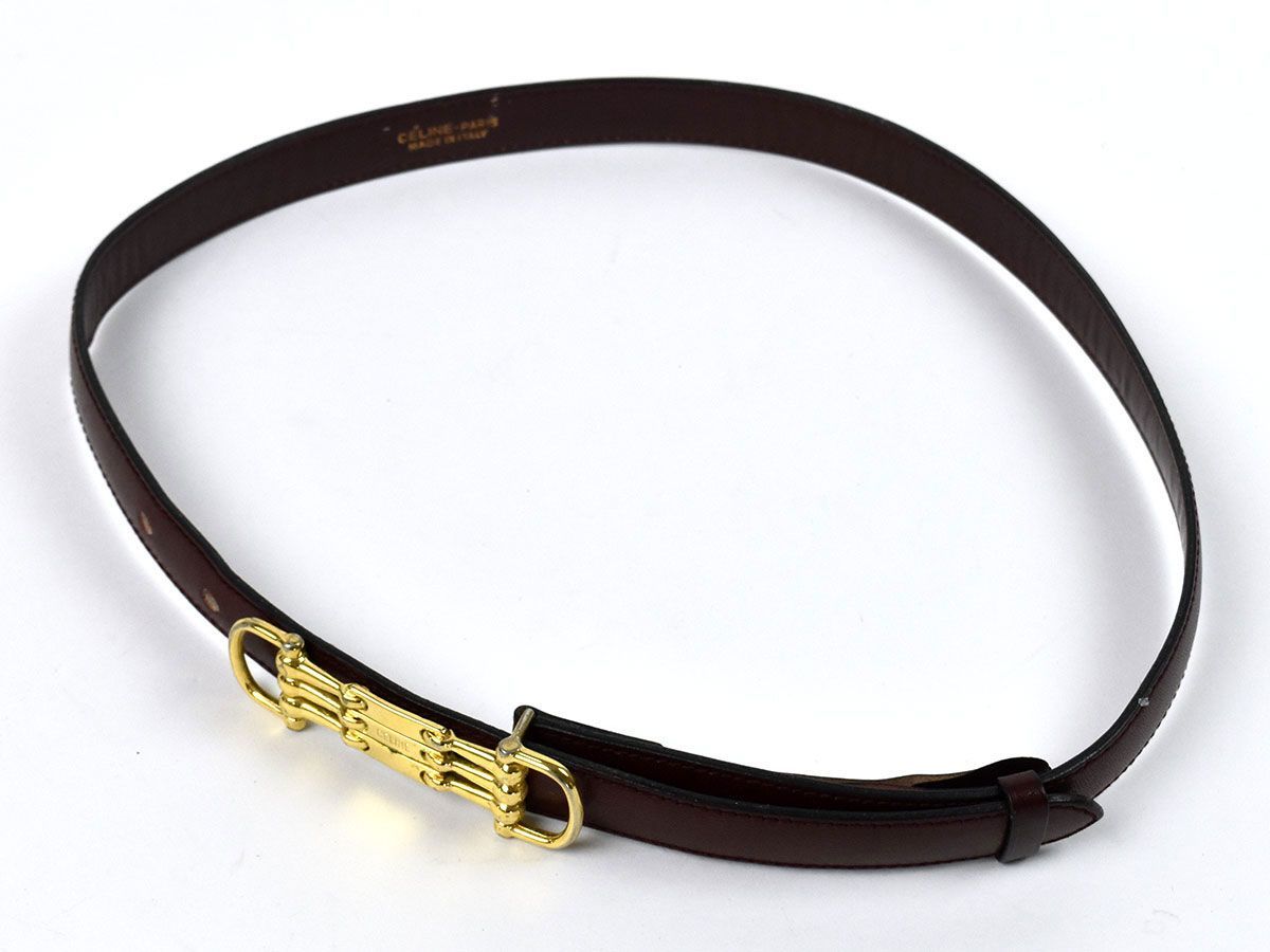 【CELINE】セリーヌ ホースビット ベルト レザー 金具 ヴィンテージ CELINE セリーヌ ヴィンテージベルト ホースビット ブラック 159616〇