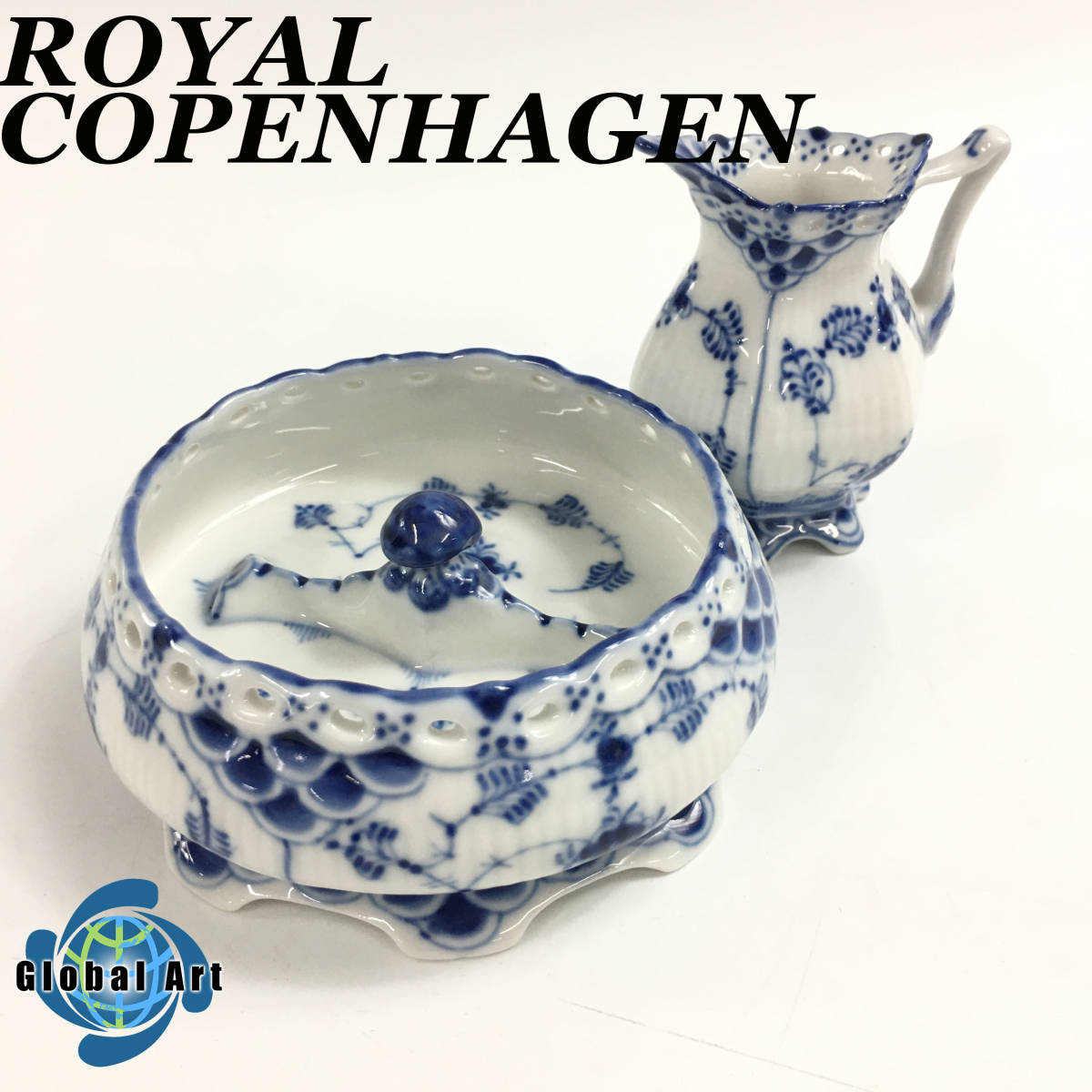 Royal Copenhagen - Blue | Mega Fluted Butter dish with lid No 0 