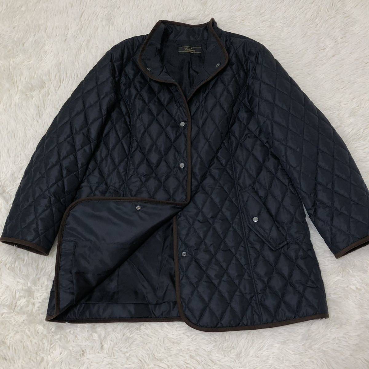 【美品】レリアン Leilian キルティング ジャケット 中綿ジャケット レディース 13+サイズ XXL相当 大きいサイズ 